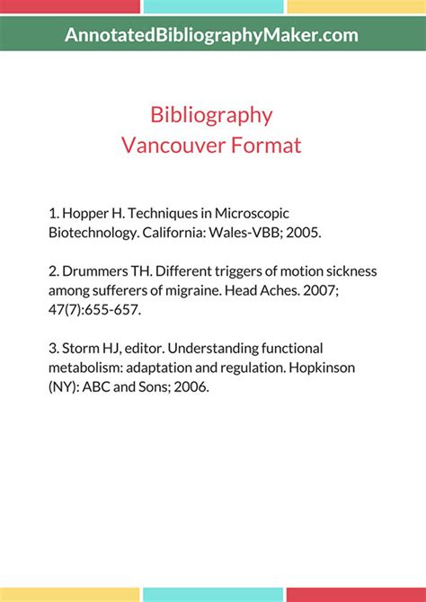 bibliografía online vancouver|Vancouver Referencing Generator